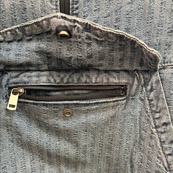 Levi's sutro anorak overhead Denim Pullover Hooded Half Zip Light Blue Size M - Picture 6 of 8